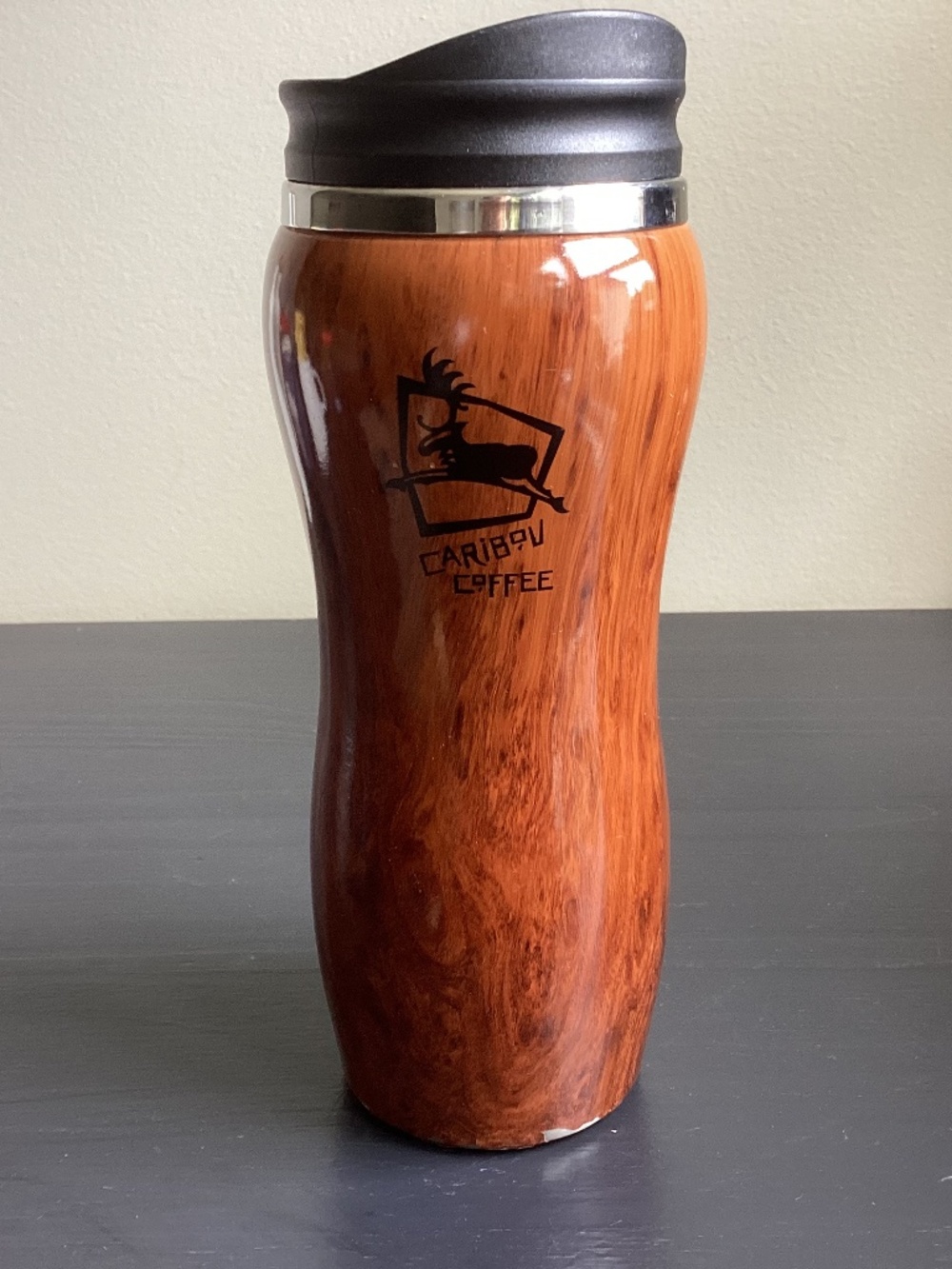 Caribou Coffee Woodgrain 16oz Tumbler Coffee Mug Twist on Lid